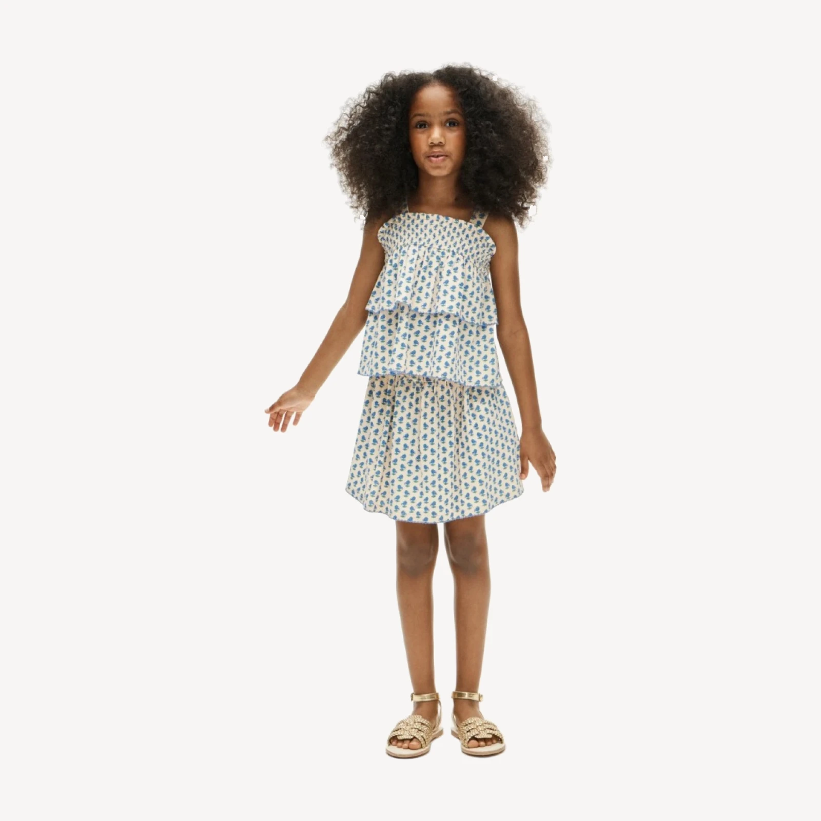 Girls' crochet-trim skirt in broken-in jersey
