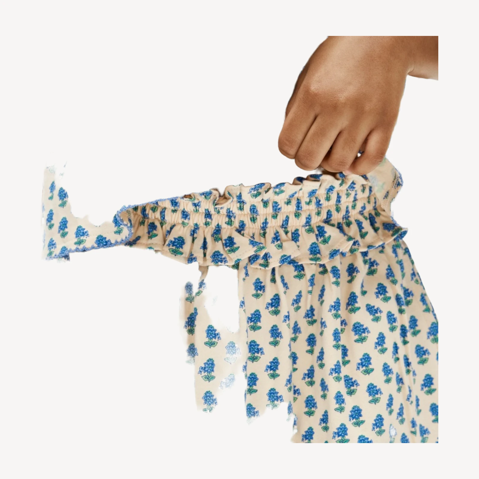 Girls' crochet-trim skirt in broken-in jersey