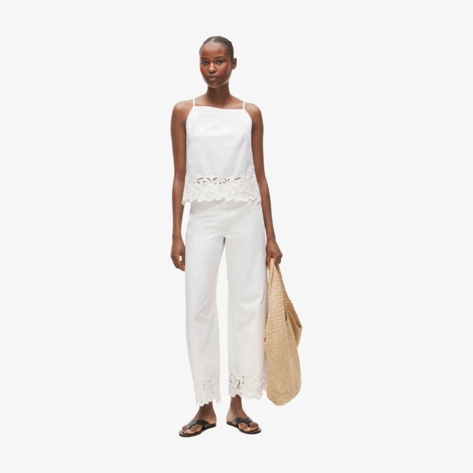 Rori embroidered-hem pant