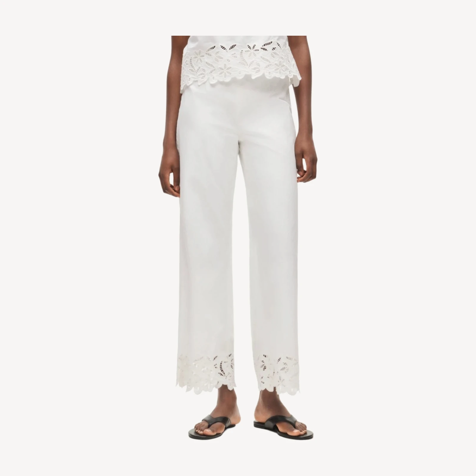 Rori embroidered-hem pant