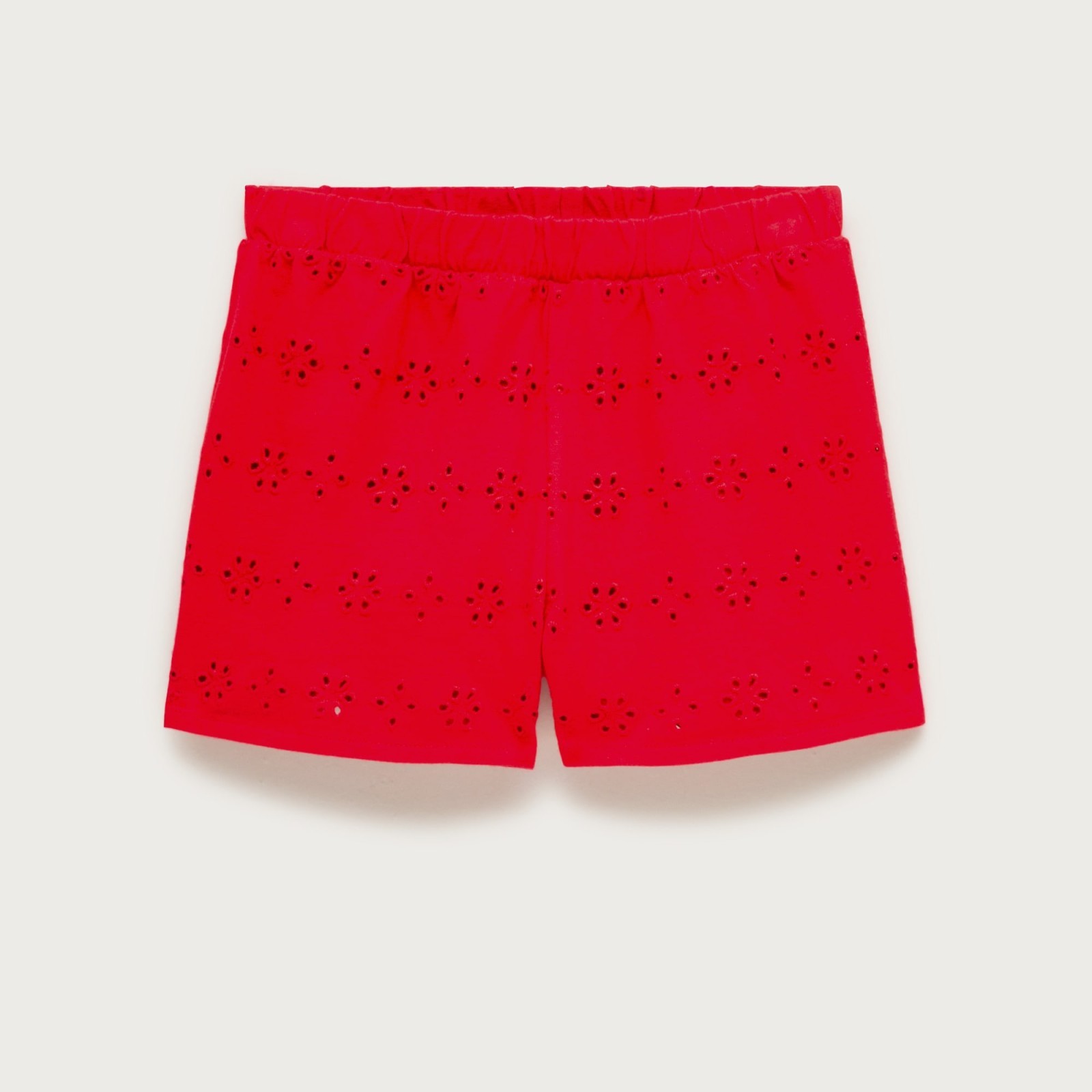 Girls' knit short in eyelet