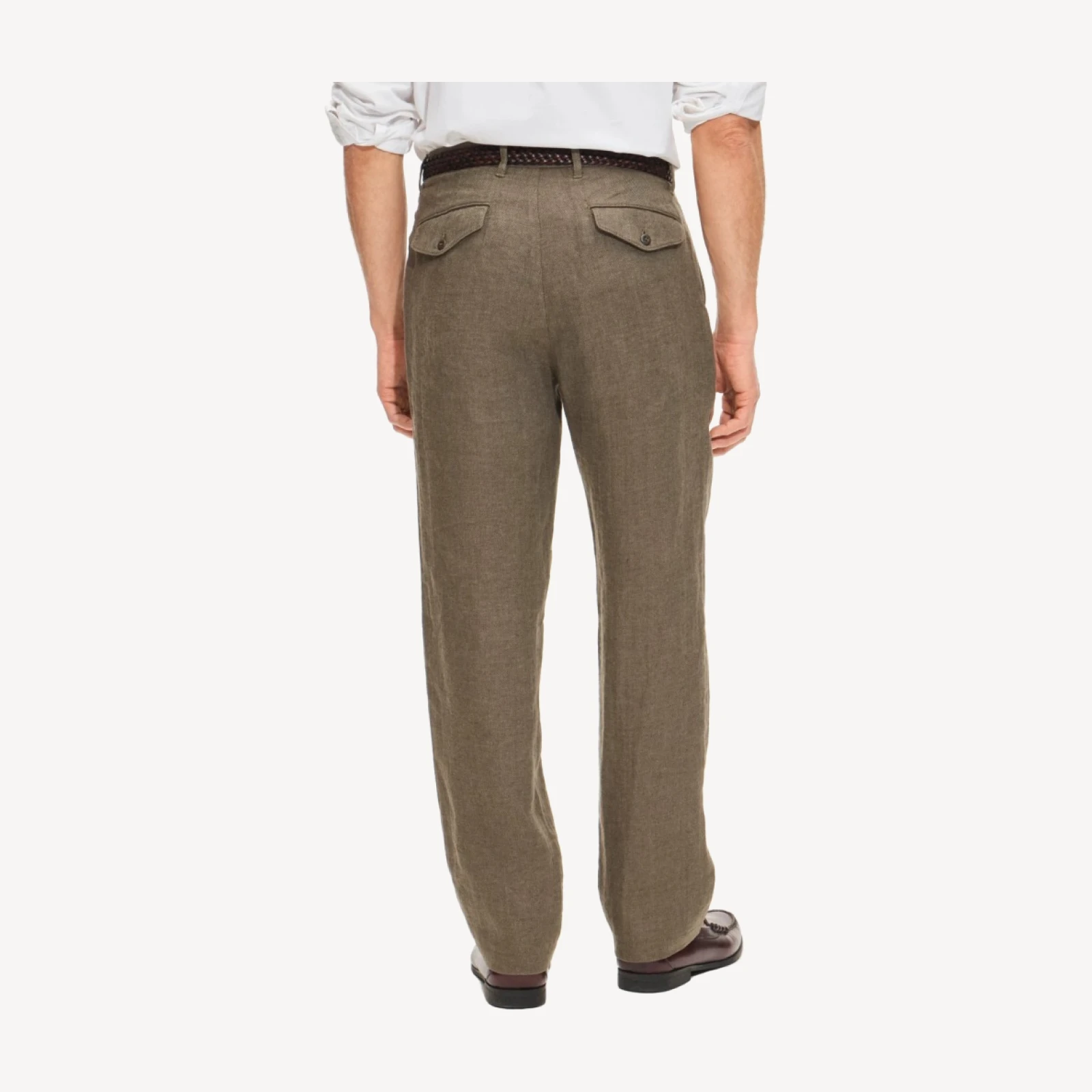 Classic-fit trouser in linen herringbone