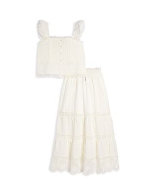 Aqua Girls' Lace Trim Top - Little Kid, Big Kid - Exclusive
