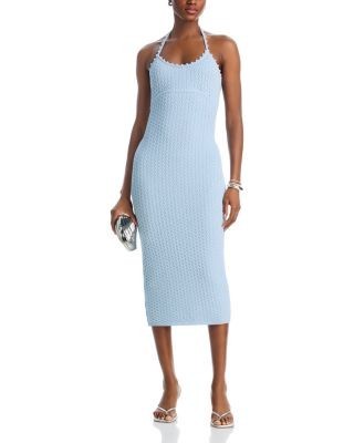 Aqua Pebble Knit Midi Dress - Exclusive