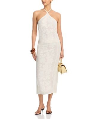 Aqua Placed Crochet Midi Skirt - Exclusive