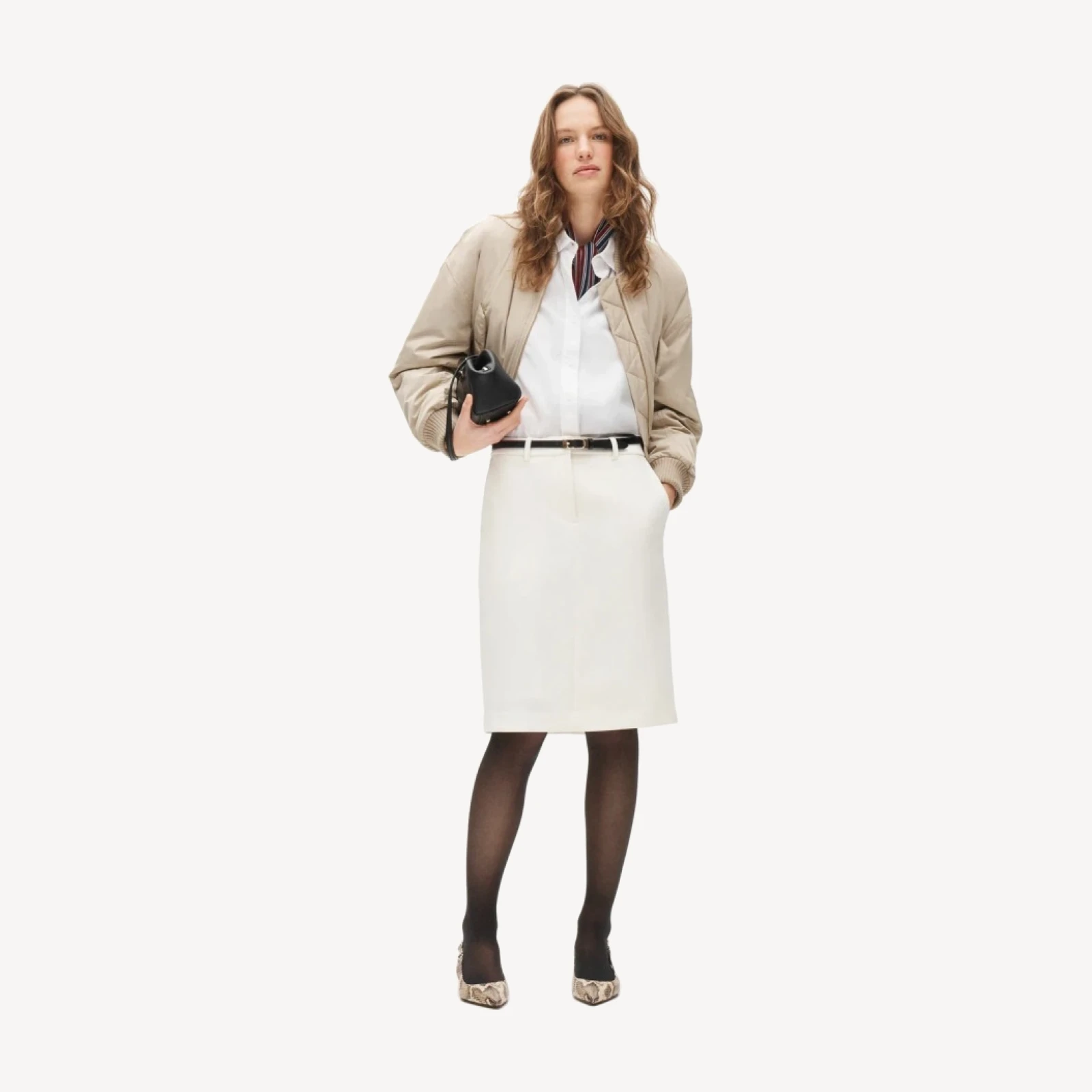 Trouser pencil skirt in four-season stretch