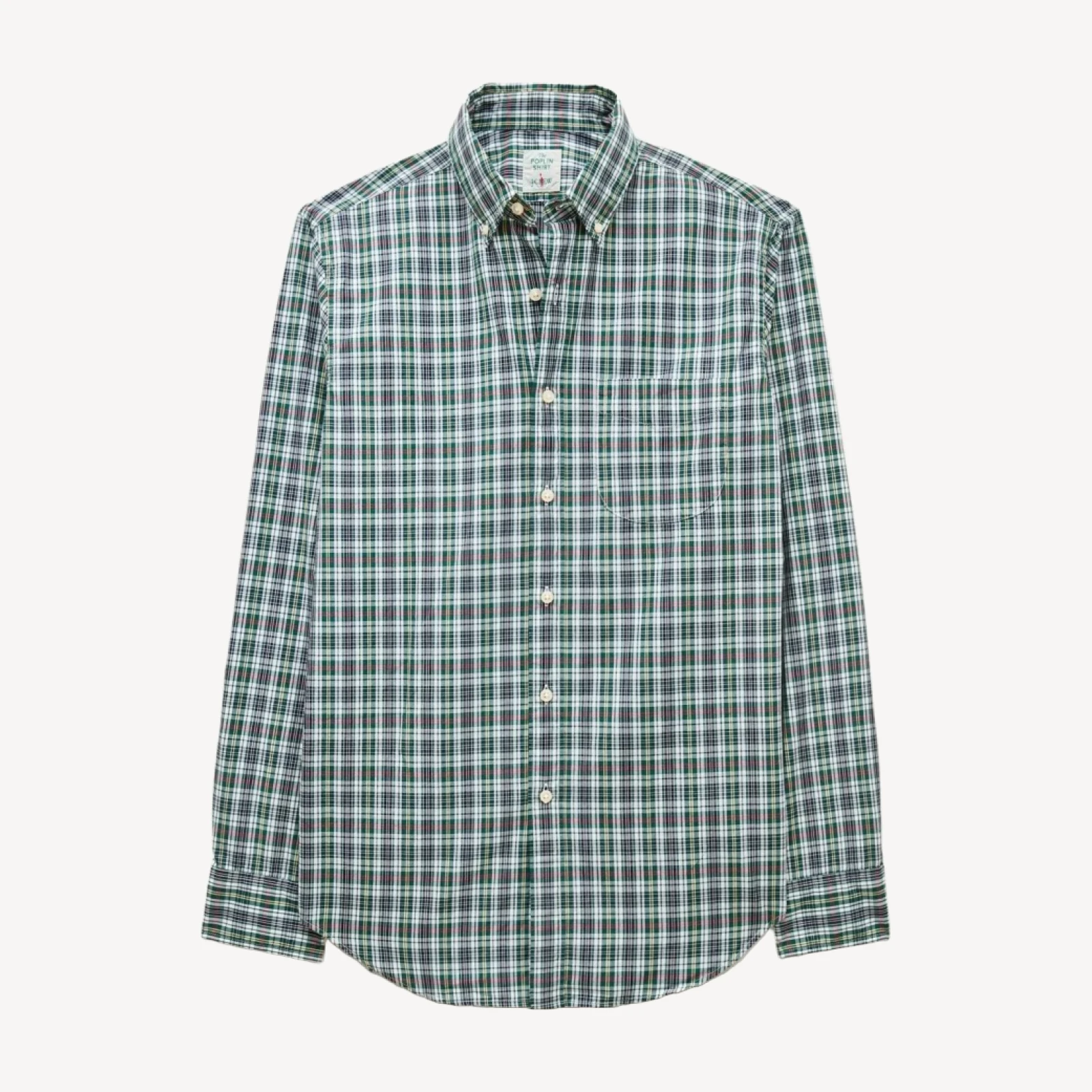 Poplin shirt with button-down collar