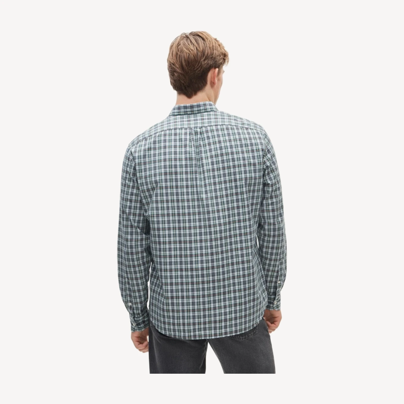 Poplin shirt with button-down collar