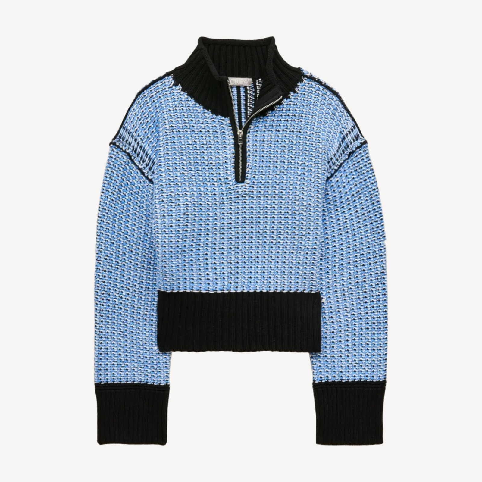 Tiny Rollneck™ in colorblock tweed stitch