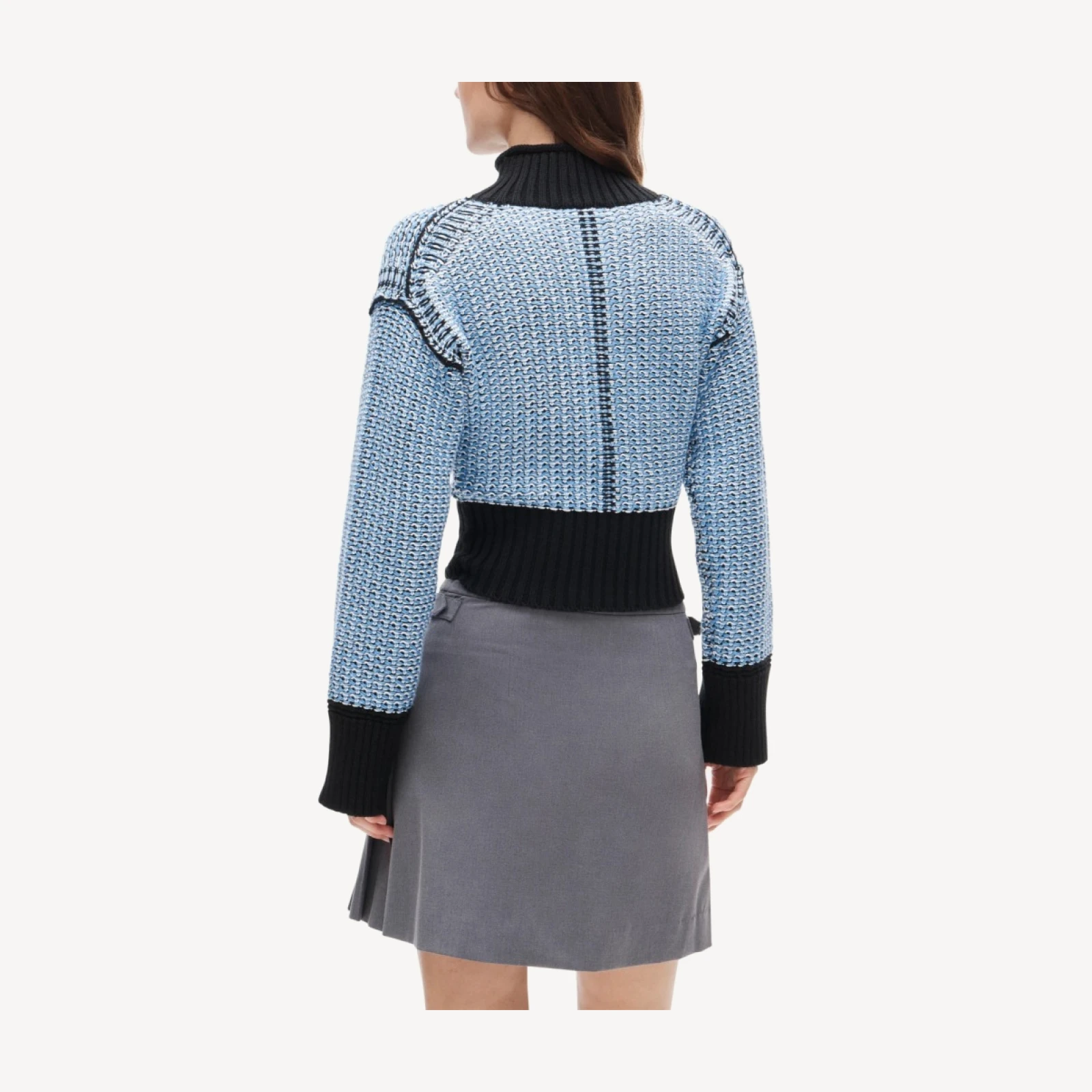 Tiny Rollneck™ in colorblock tweed stitch