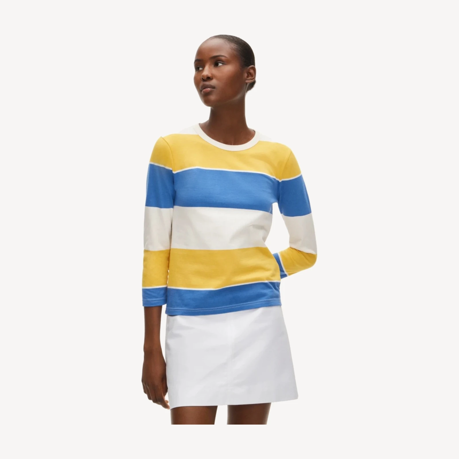 Boyfriend jersey ballet-sleeve top in stripe