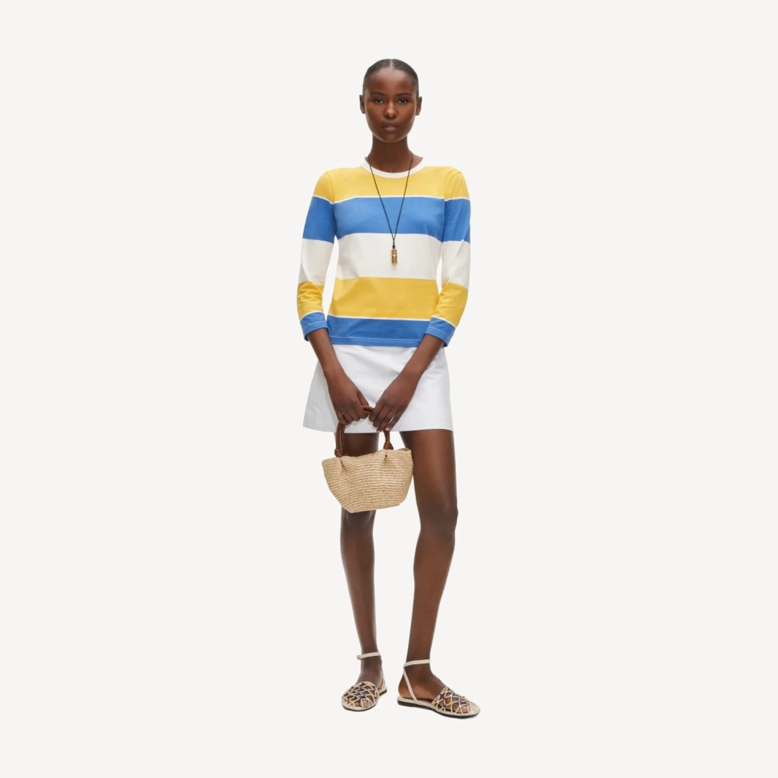 Boyfriend jersey ballet-sleeve top in stripe