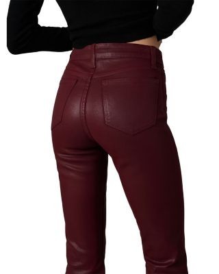 Joe's Jeans The Callie Coated High Rise Cropped Bootcut Jeans in Syrah