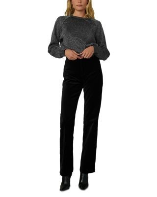 Joe's Jeans The Margot High Rise Straight Velveteen Jeans in Black