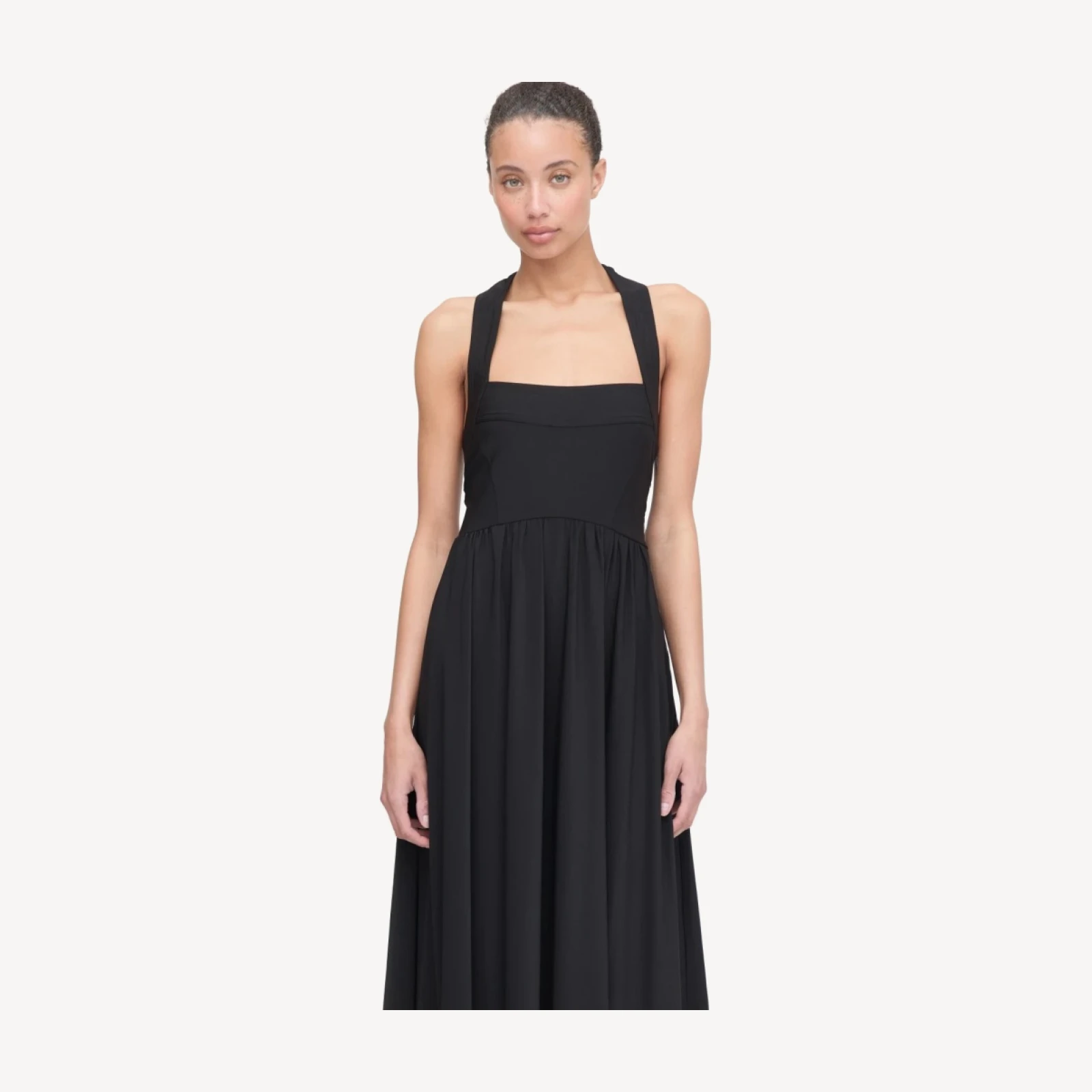 The Fleur Midi Dress - Black Jersey