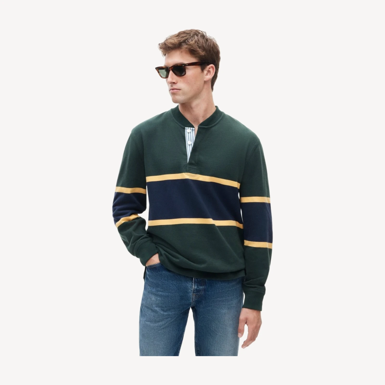 Rugby henley in stripe