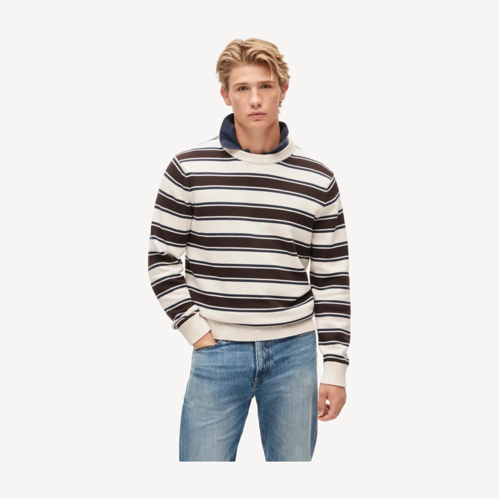 Heritage cotton sweater in stripe