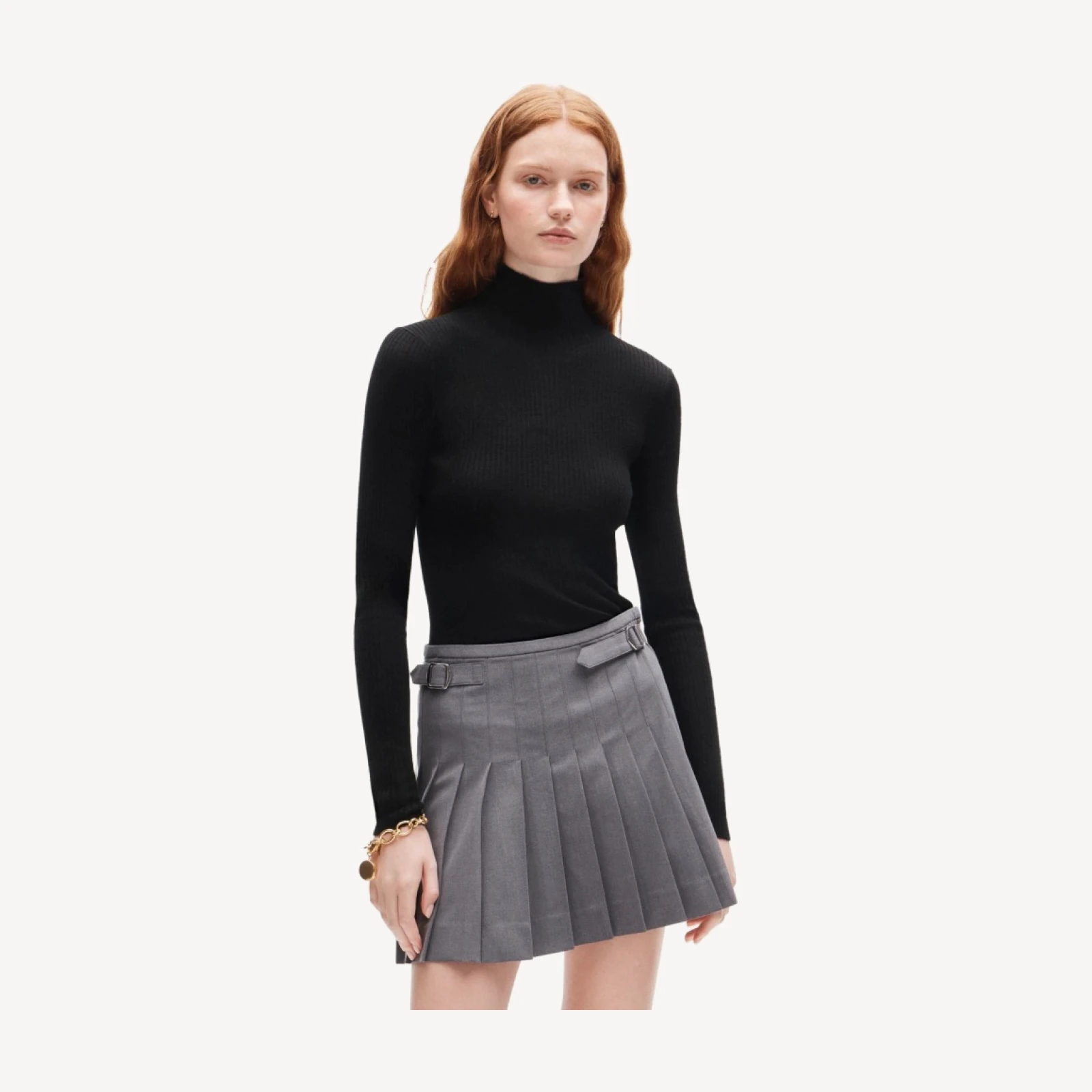 Ribbed merino turtleneck sweater