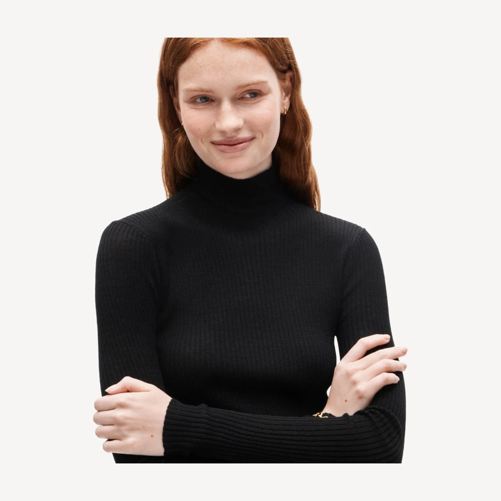 Ribbed merino turtleneck sweater