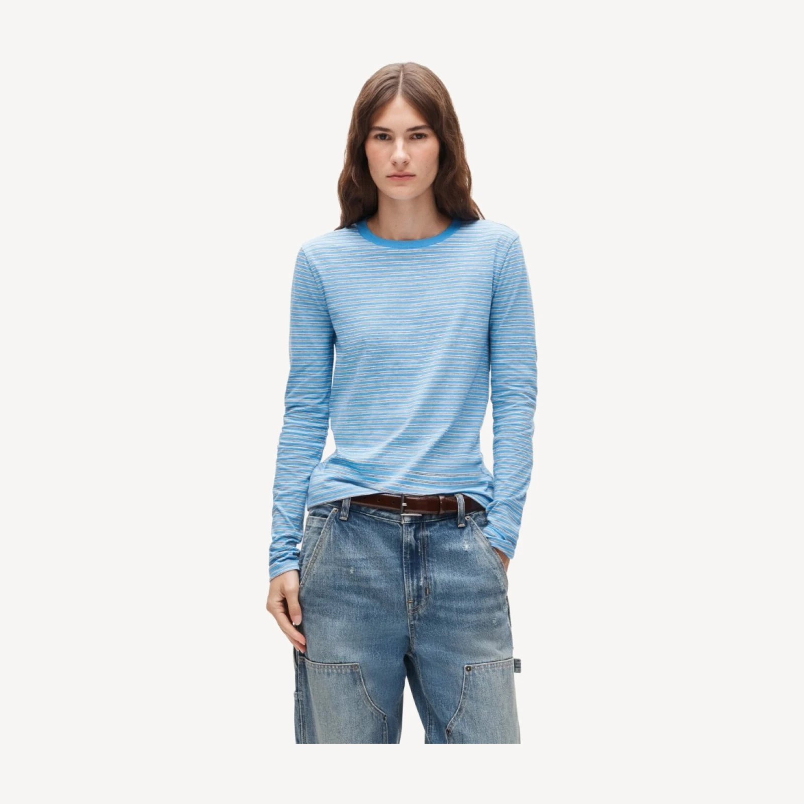 Vintage jersey long-sleeve T-shirt in stripe