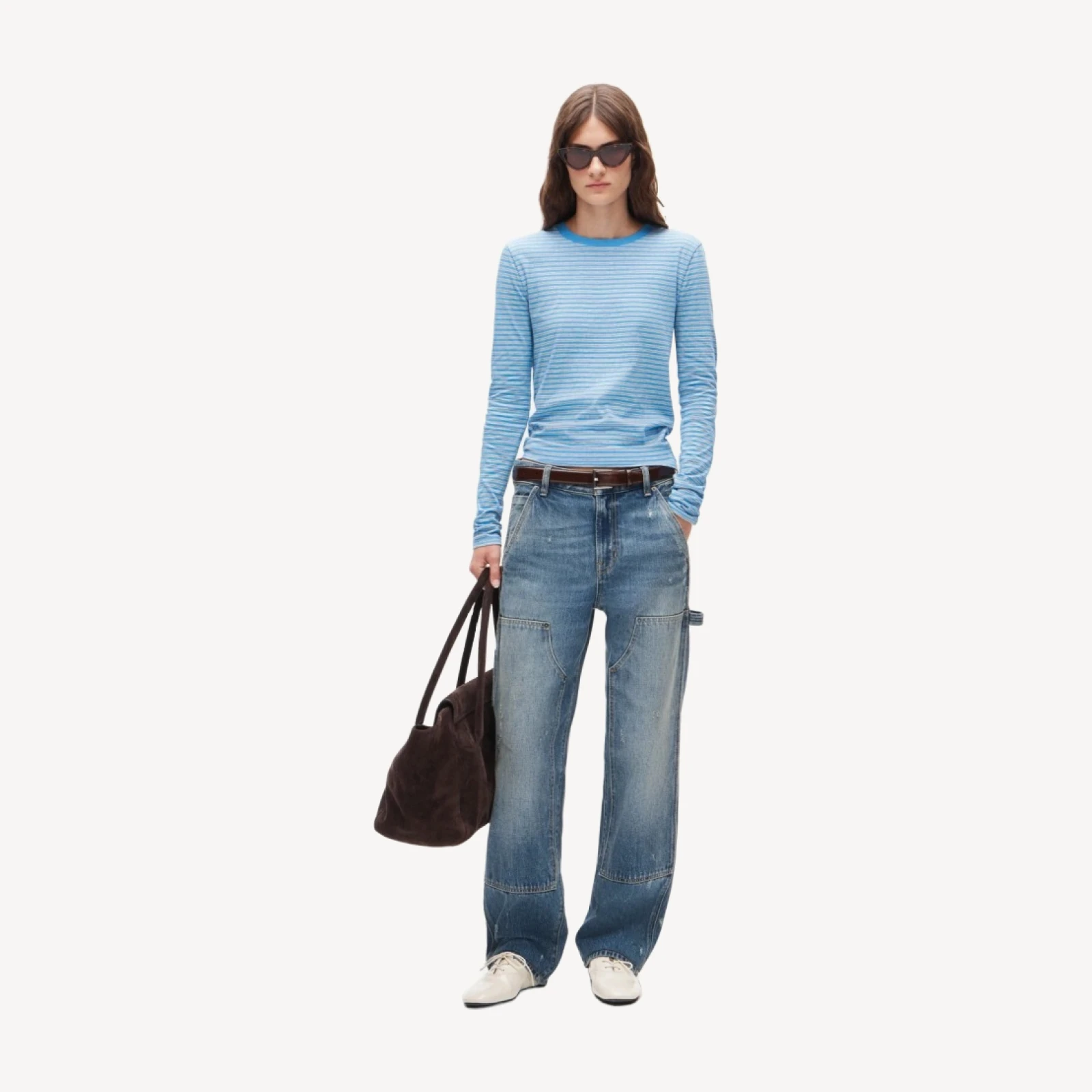 Vintage jersey long-sleeve T-shirt in stripe