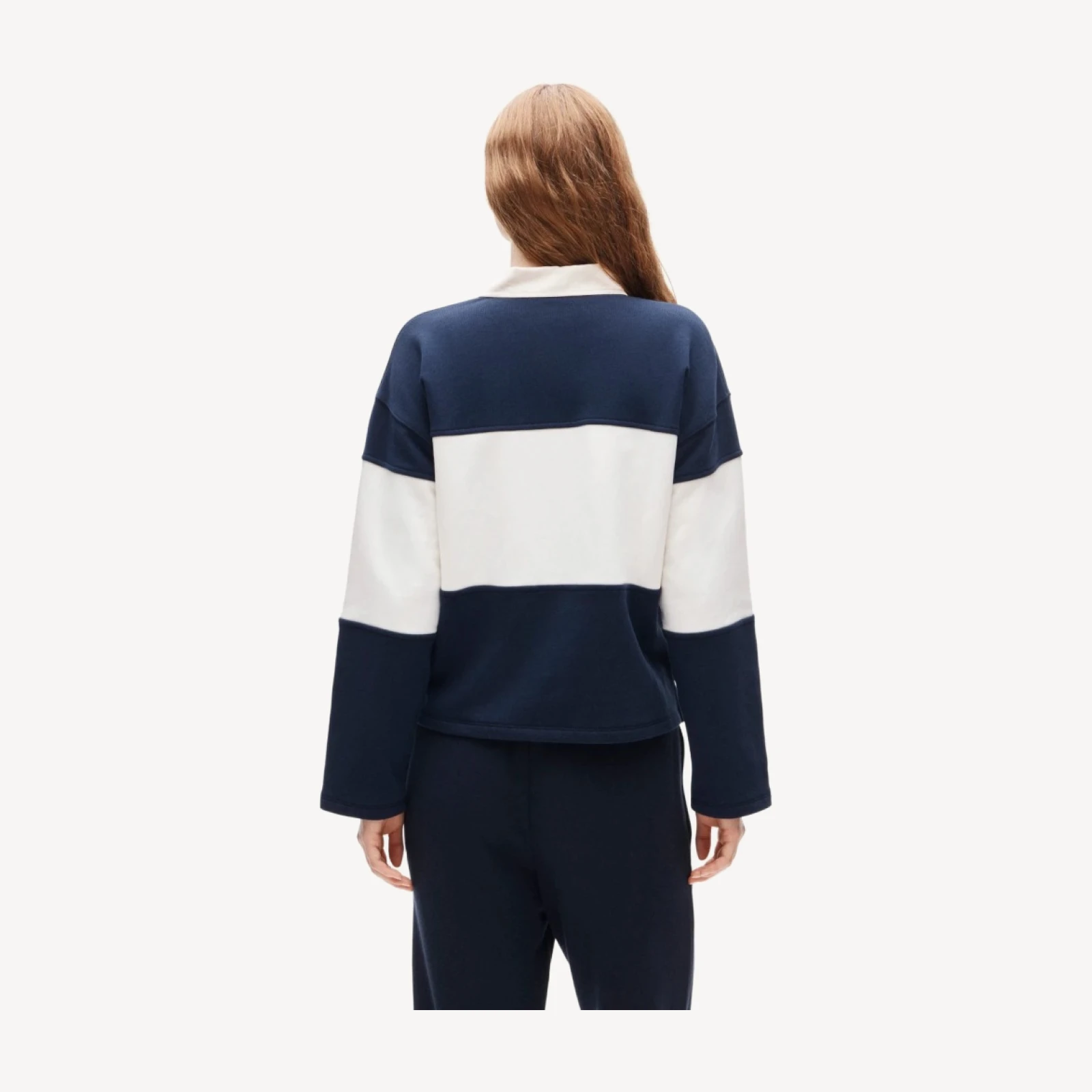Vintage fleece rugby sweatshirt with novelty patches