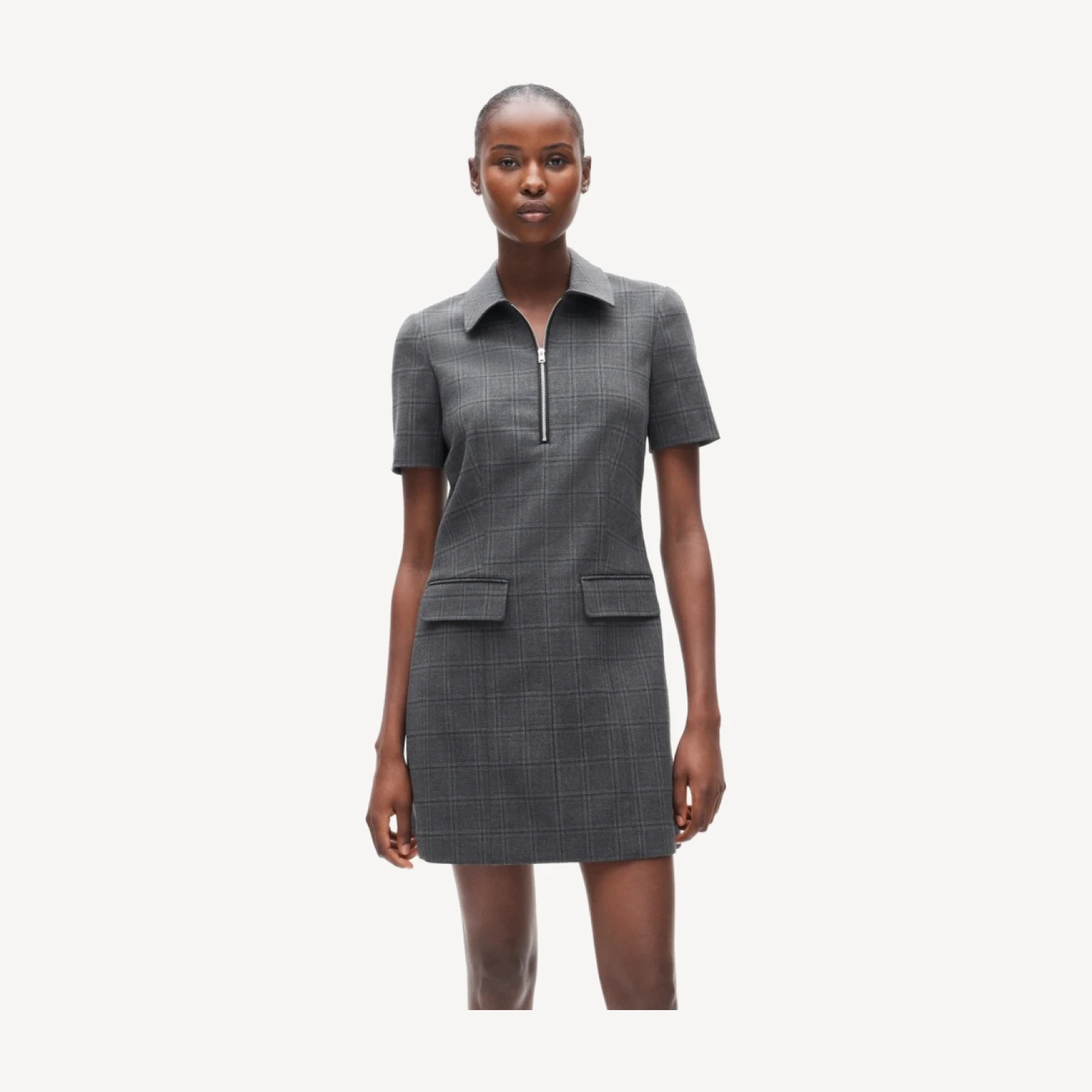 Parc dress in plaid four-season stretch