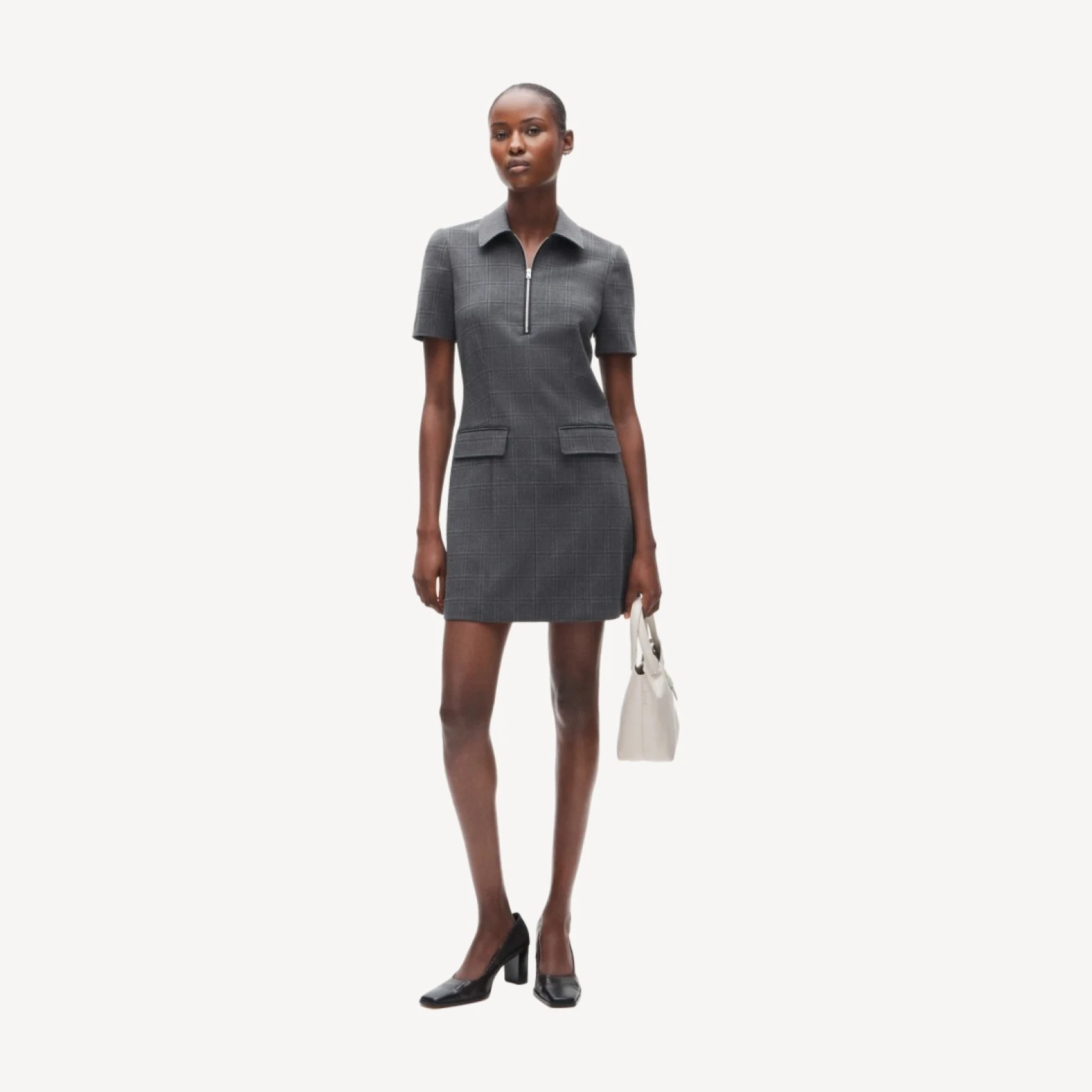 Parc dress in plaid four-season stretch