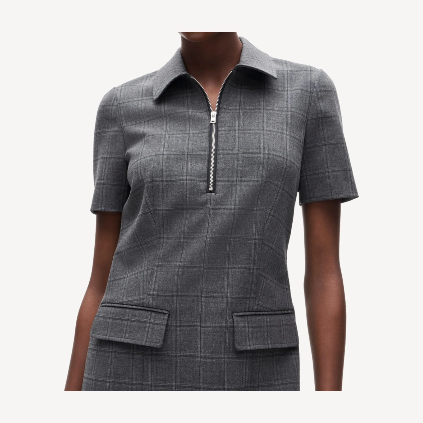 Parc dress in plaid four-season stretch