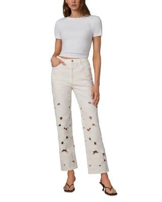 Joe's Jeans The Margot Allover Broderie Jeans in Ecru Floral