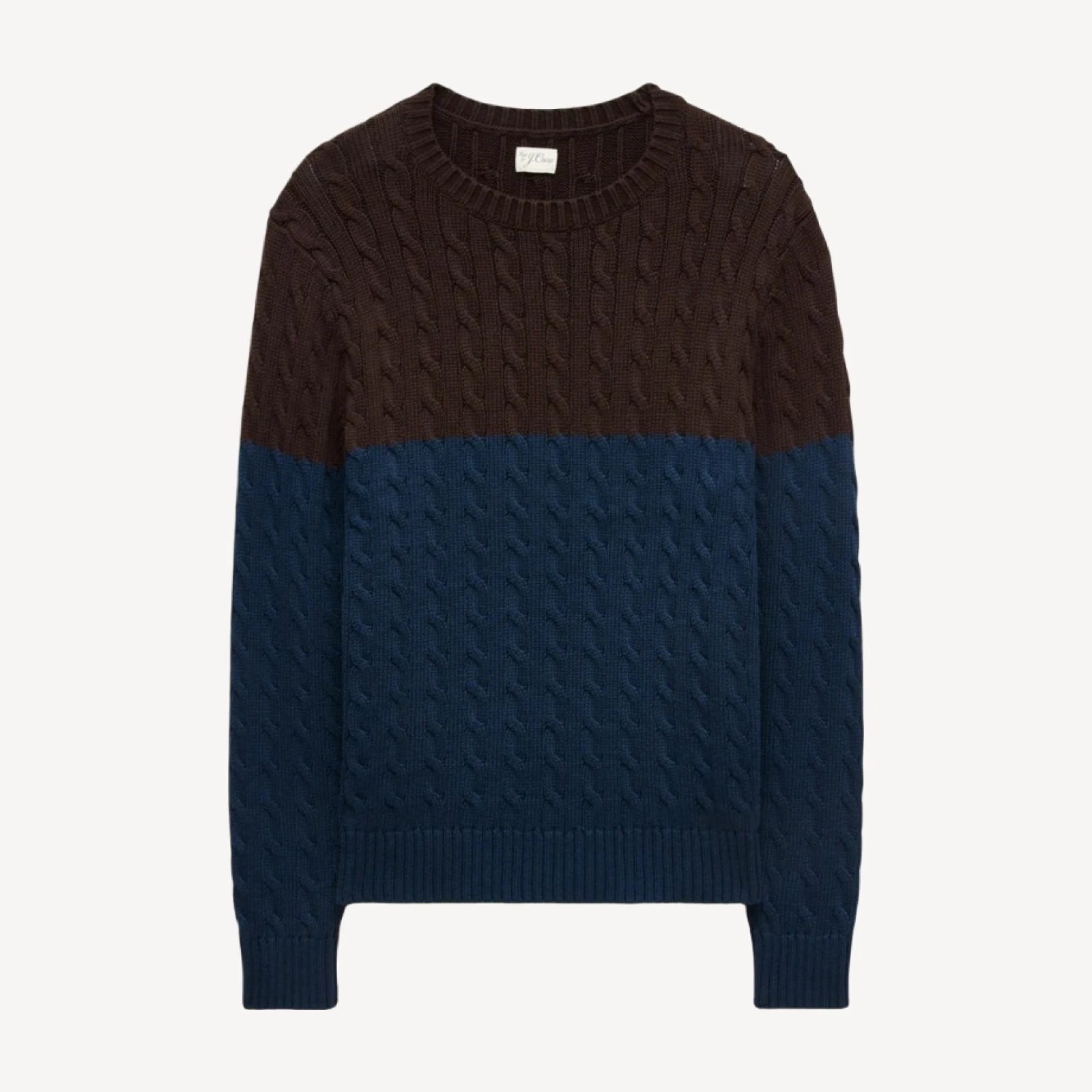 Heritage cotton cable-knit sweater in colorblock