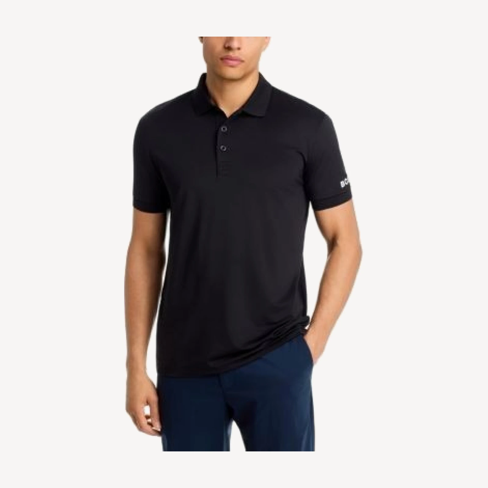 Boss Knit Collar Golf Logo Polo Shirt