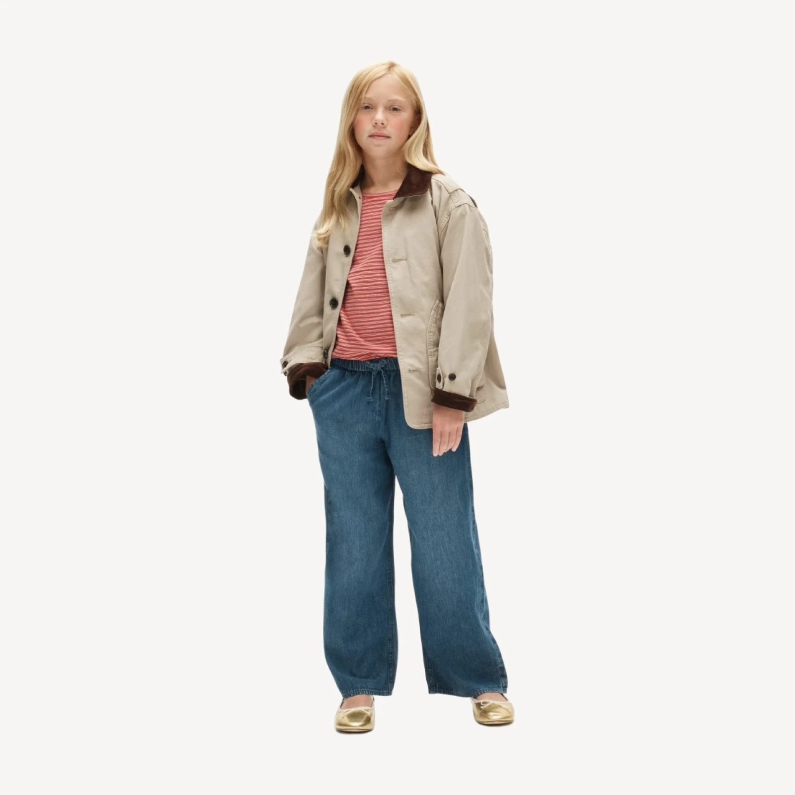 Girls' Cosmo pant in drapey denim