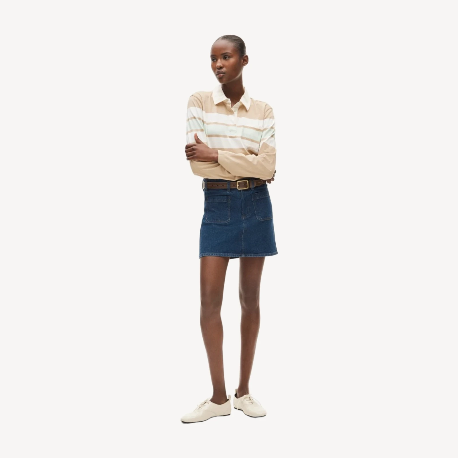 Boyfriend jersey rugby shirt in stripe