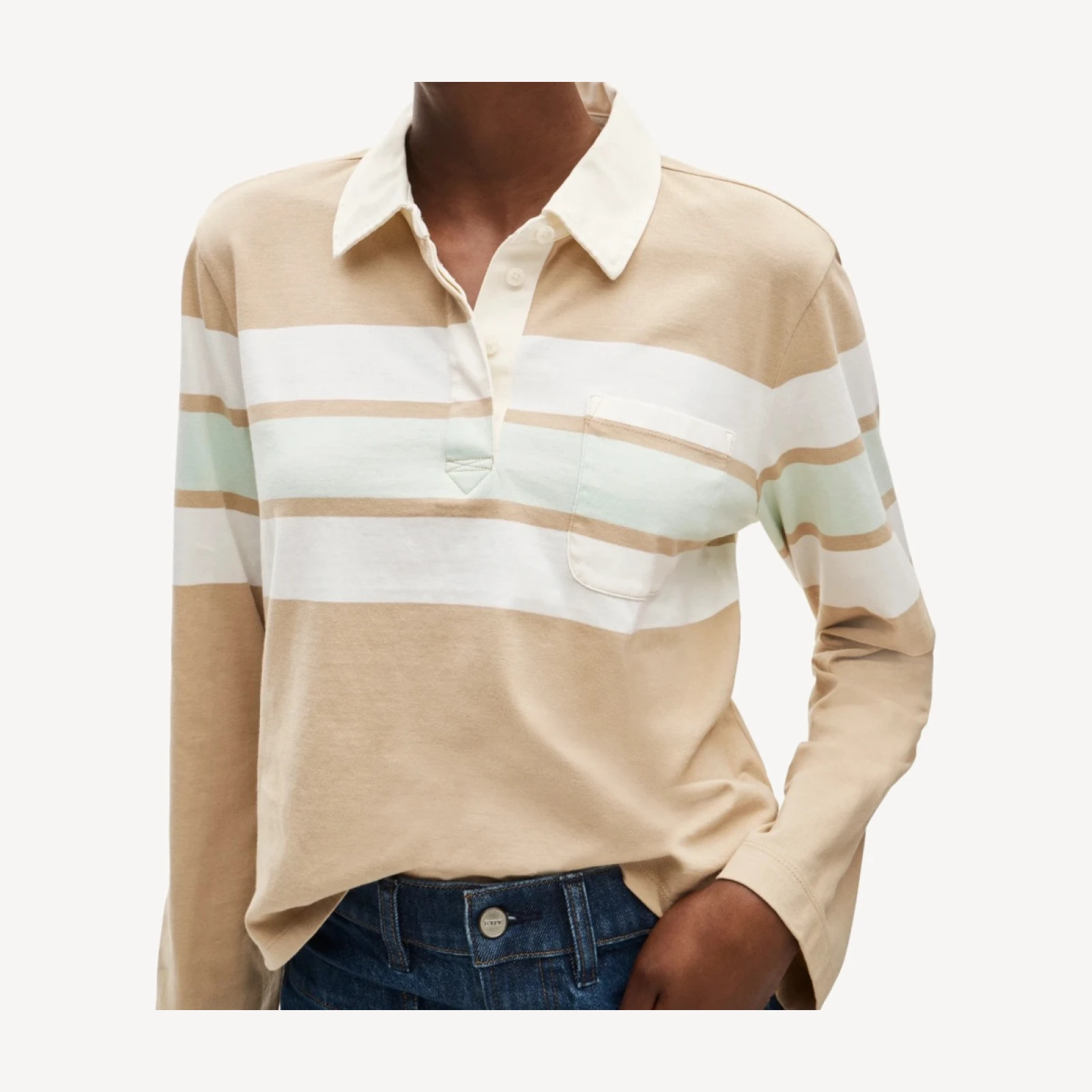 Boyfriend jersey rugby shirt in stripe
