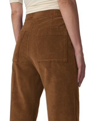 Joe's Jeans The Corduroy High Rise Side Zip Wide Leg Jeans in Bronze Brown