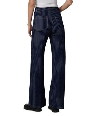 Joe's Jeans The Mia Patch Pocket High Rise Wide Leg Jeans in Indigo Stripe