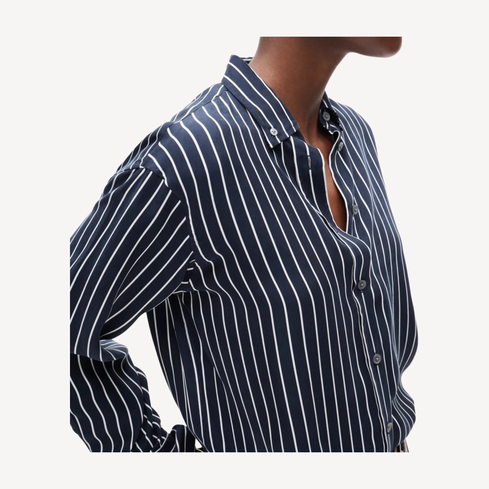 Esme button-up shirt in striped cupro blend