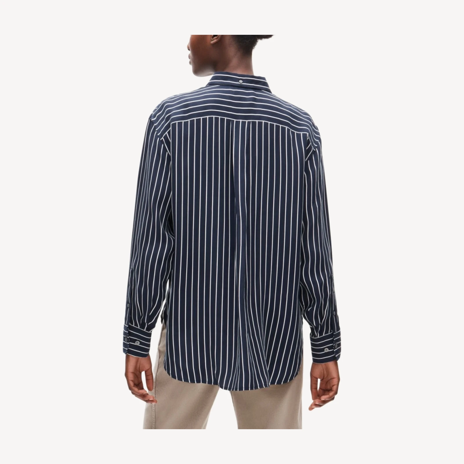 Esme button-up shirt in striped cupro blend