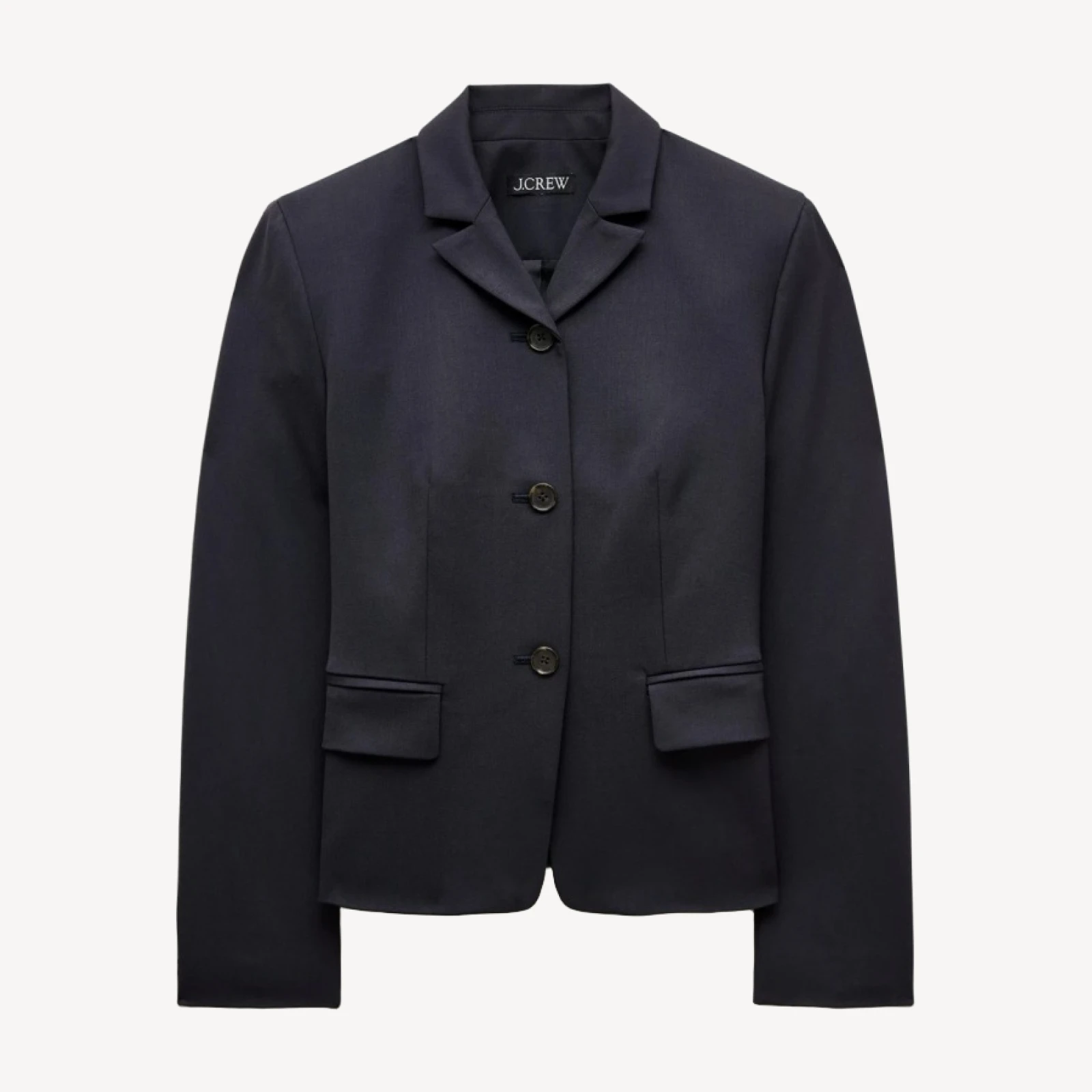 High-button blazer in lightspun wool blend