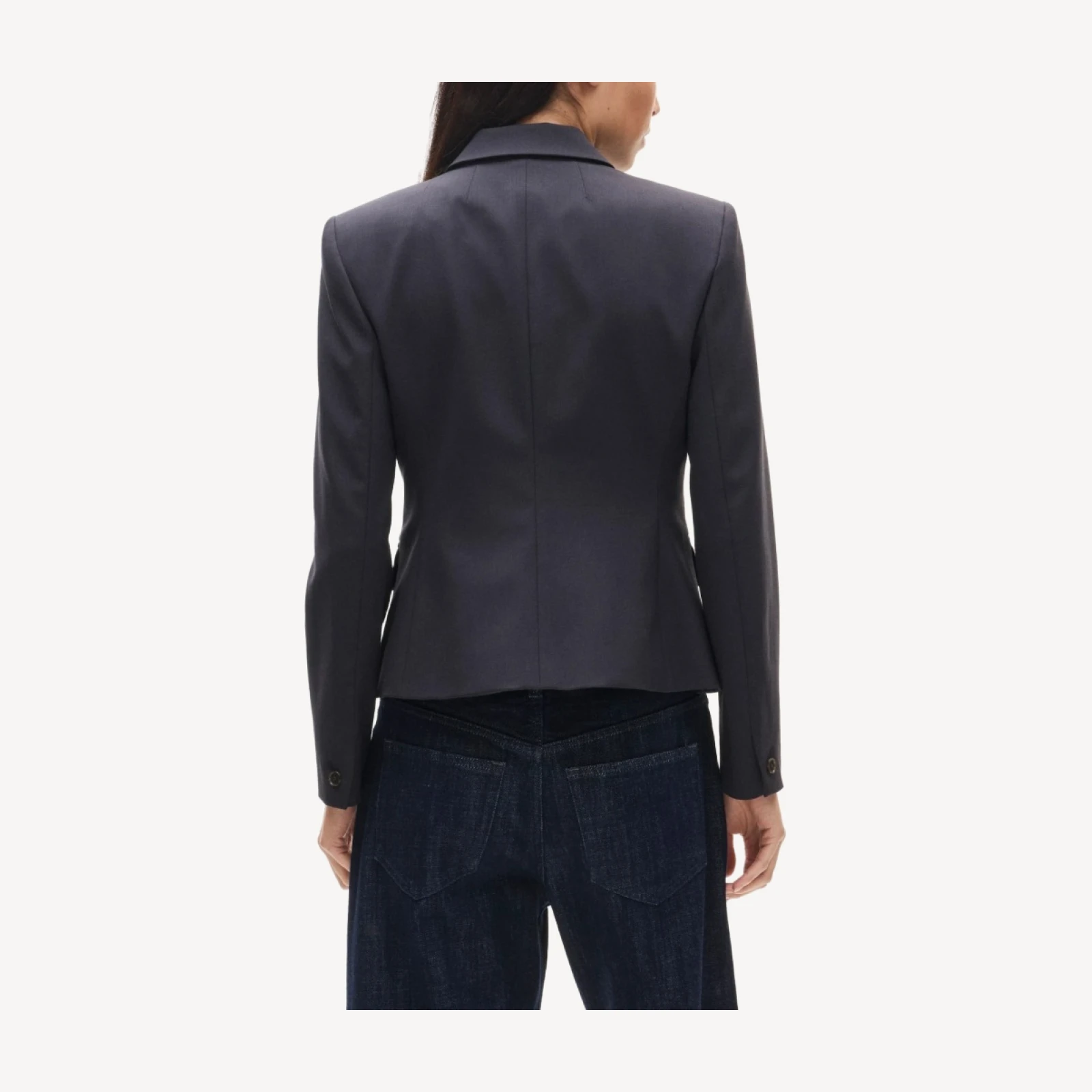 High-button blazer in lightspun wool blend