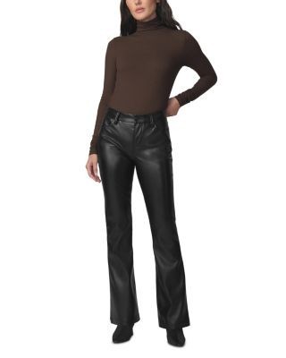 Joe's Jeans Faux Leather Mid Rise Jeans in Black