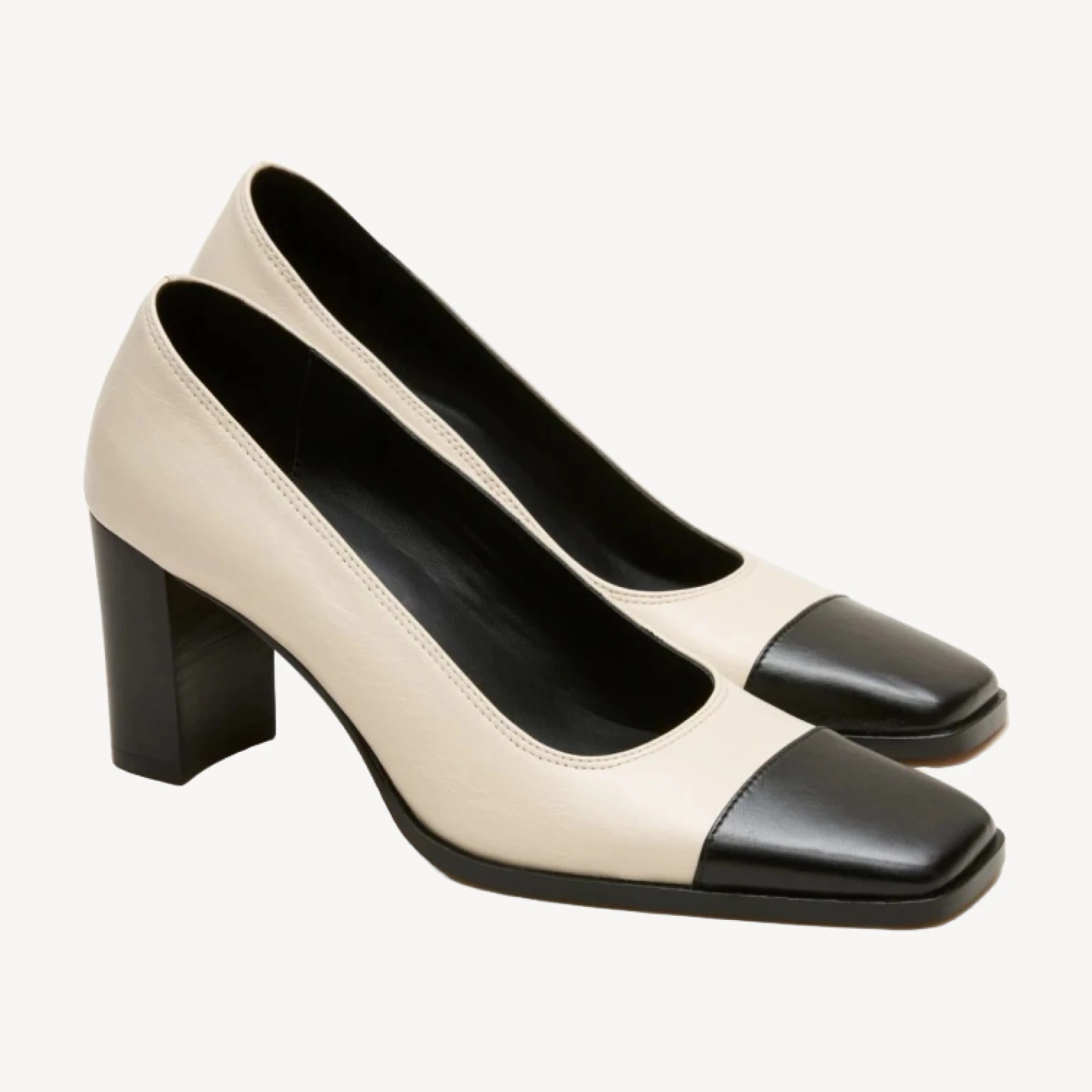 Ava cap toe pumps in leather