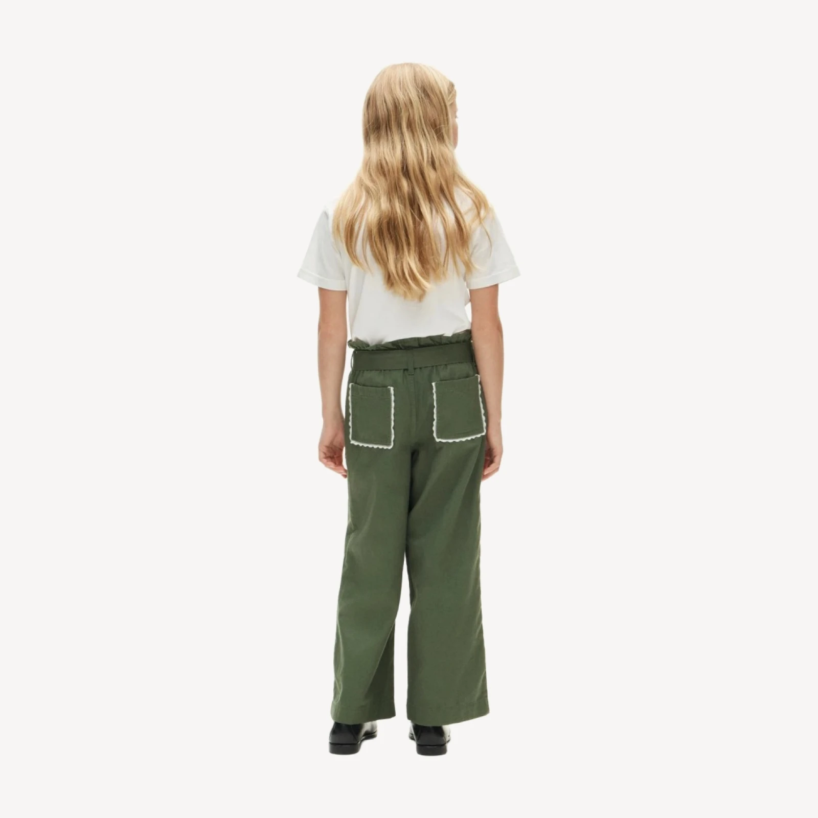 Girls' tie-waist pant in twill