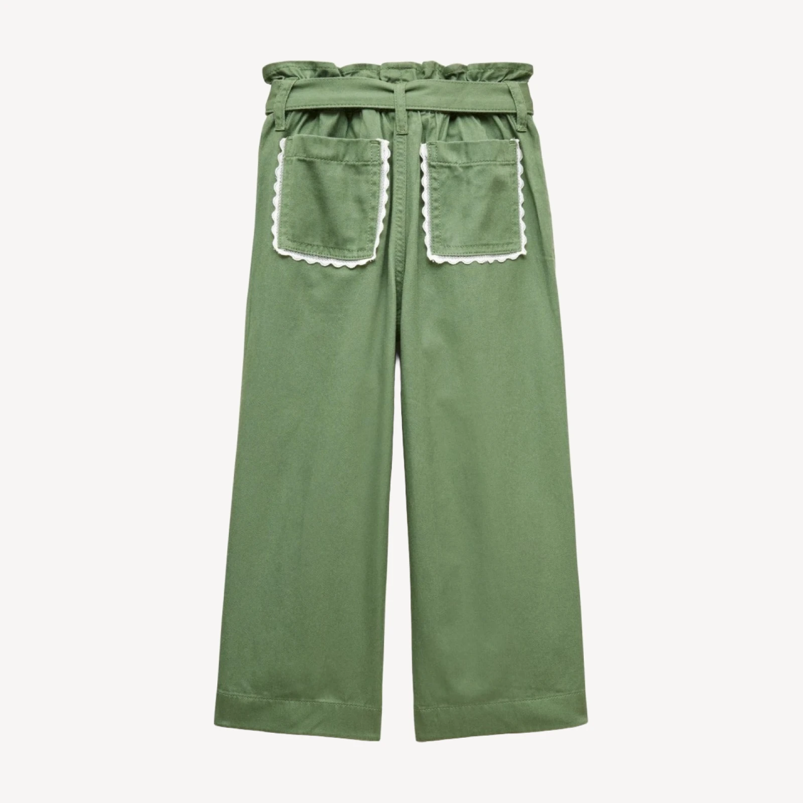 Girls' tie-waist pant in twill