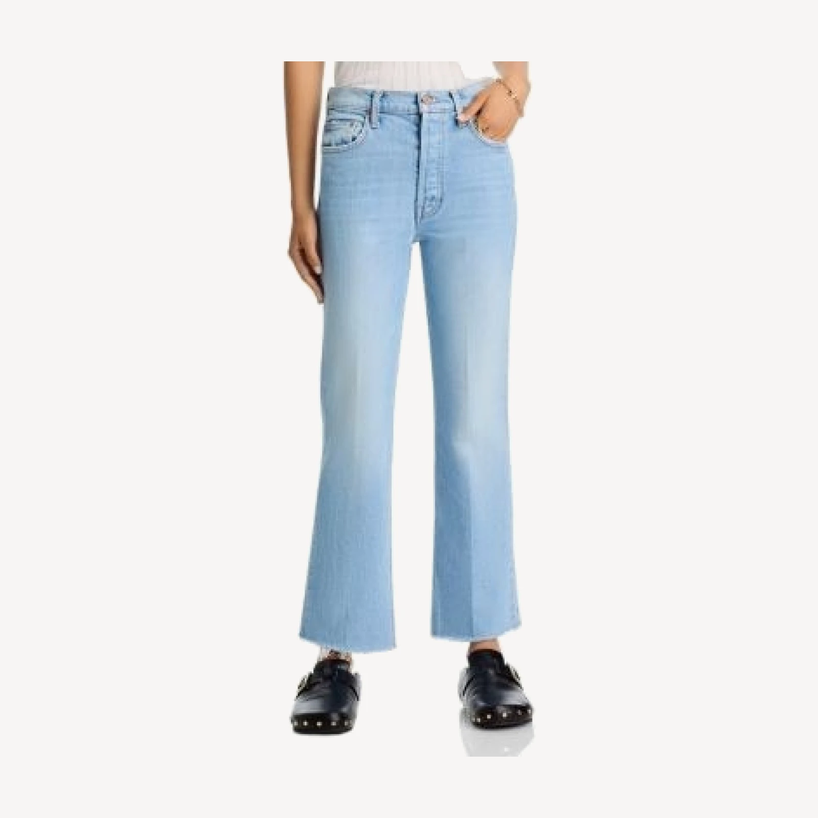 Mother The Tripper Flood Fray Jeans in Cool As A Cat
