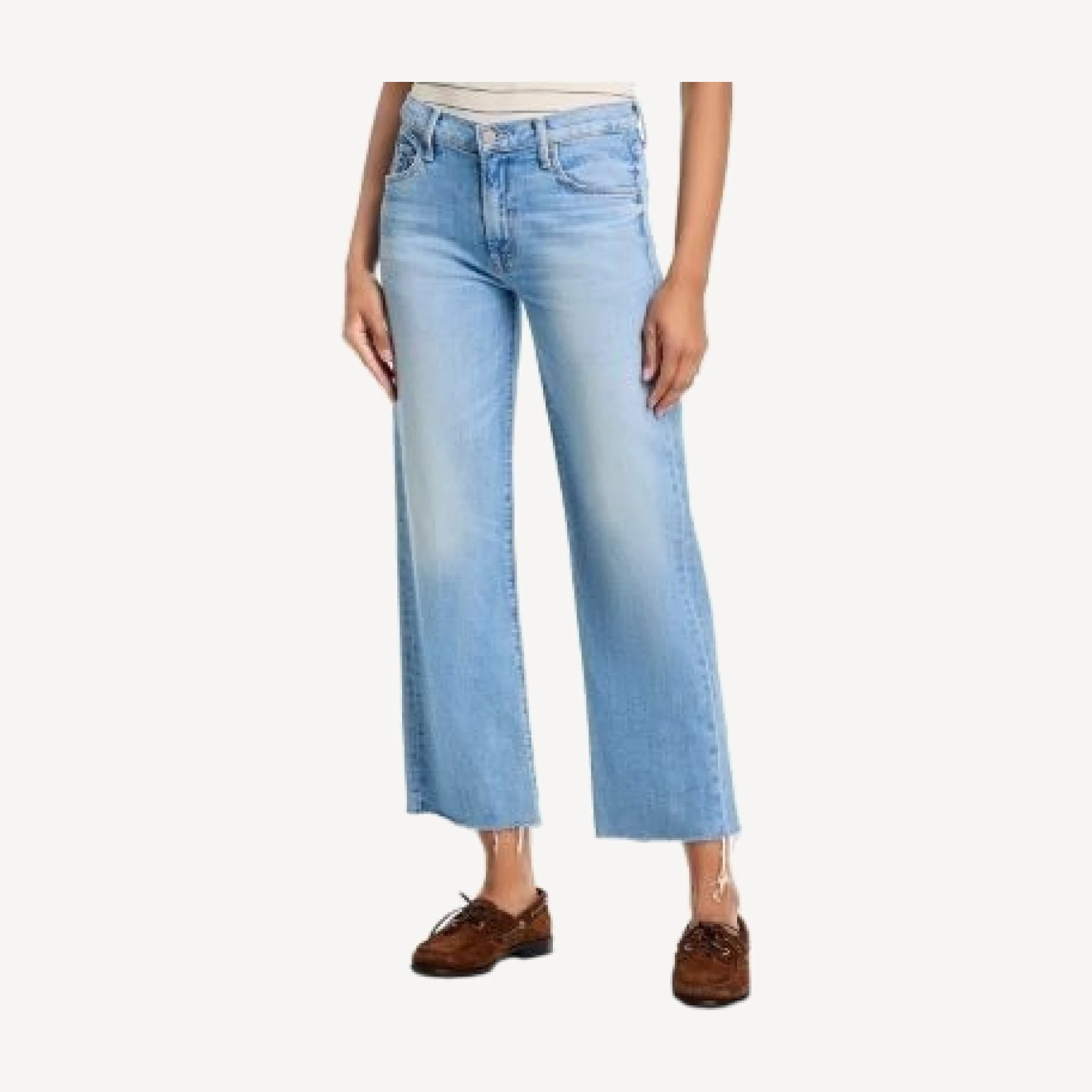 Mother Mid Rise Rambler Zip Ankle Fray Jeans in Comeback Kid