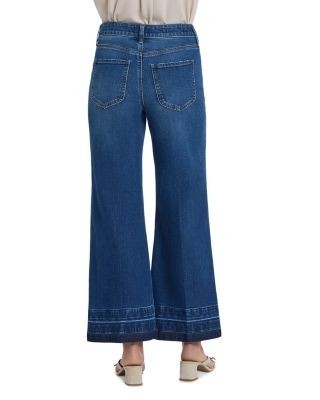 Nydj Mia High Rise Palazzo Ankle Contrast Jeans in Trail Land