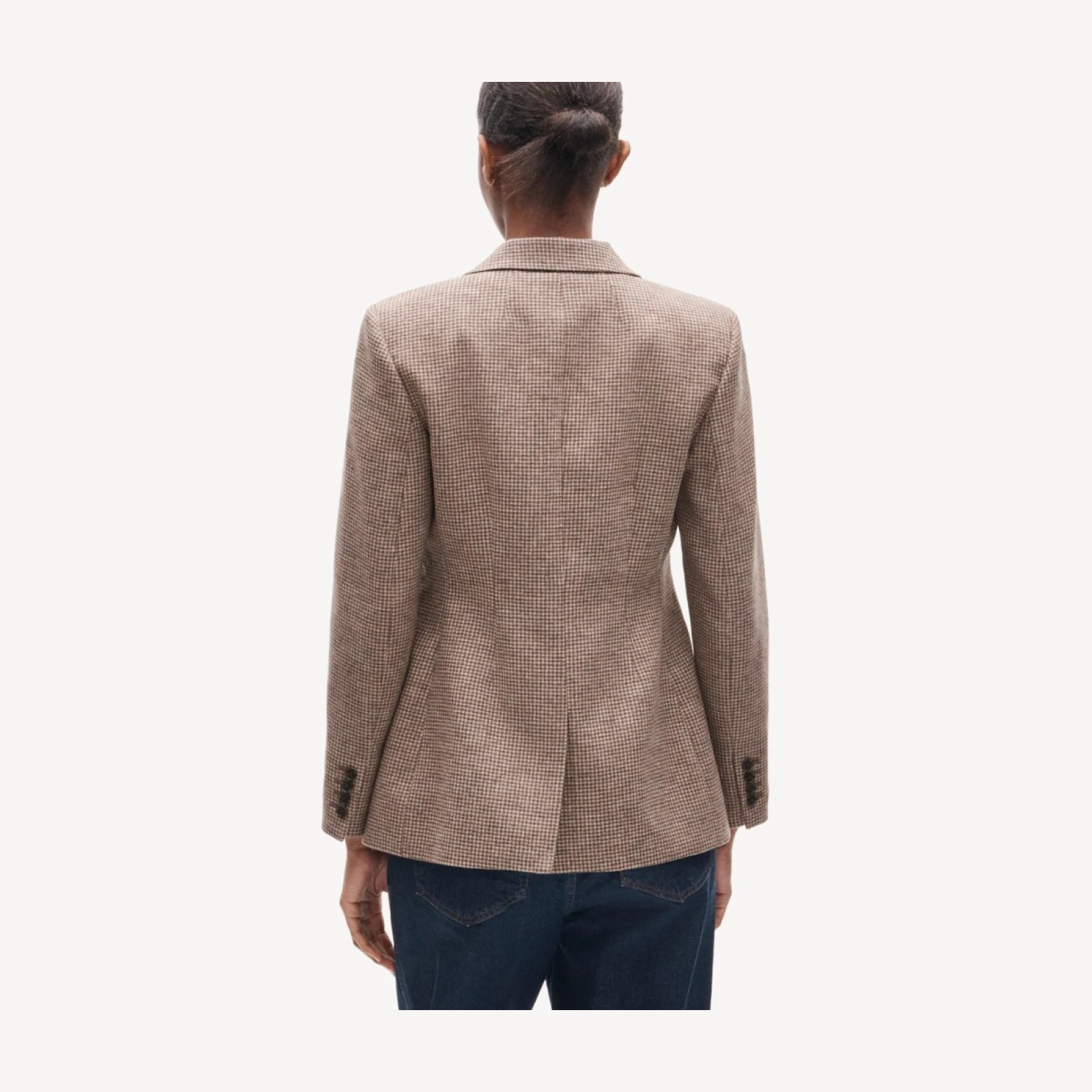 Margeaux blazer in plaid wool-blend flannel