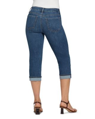 Nydj Marilyn Cuffed Straight Leg Cropped Jeans in Lakefront